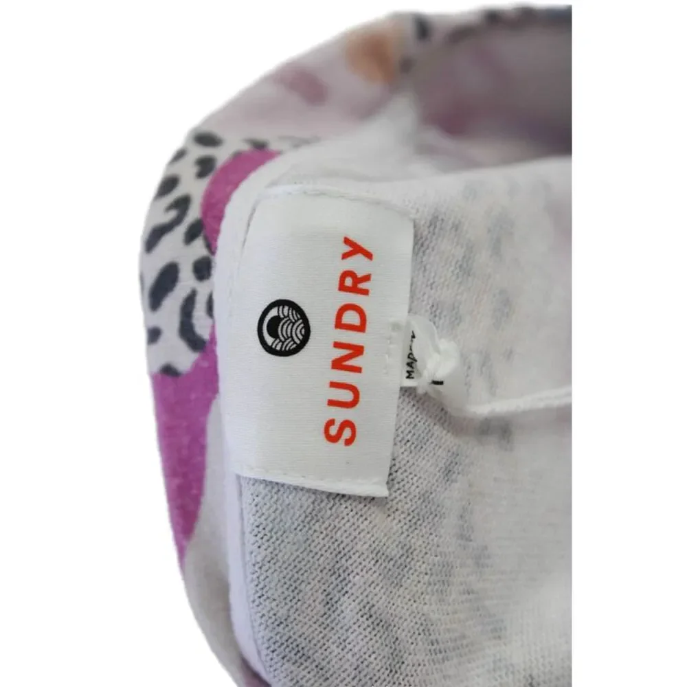 Sundry Womens Oversized Leopard Camouflage Sweatshirt Multicolored Cotton Size 1